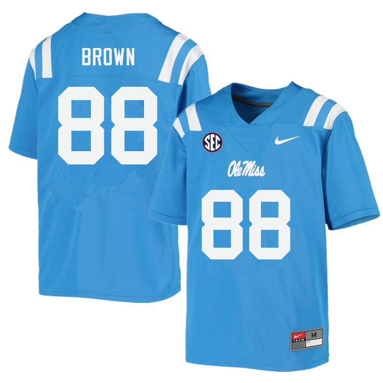 Bralon Brown Ole Miss Rebels NCAA Men's Powder Blue #88 Stitched Limited College Football Jersey NXR8658EF